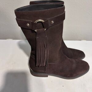 Michael Kors Chocolate Suede Heeled Boots